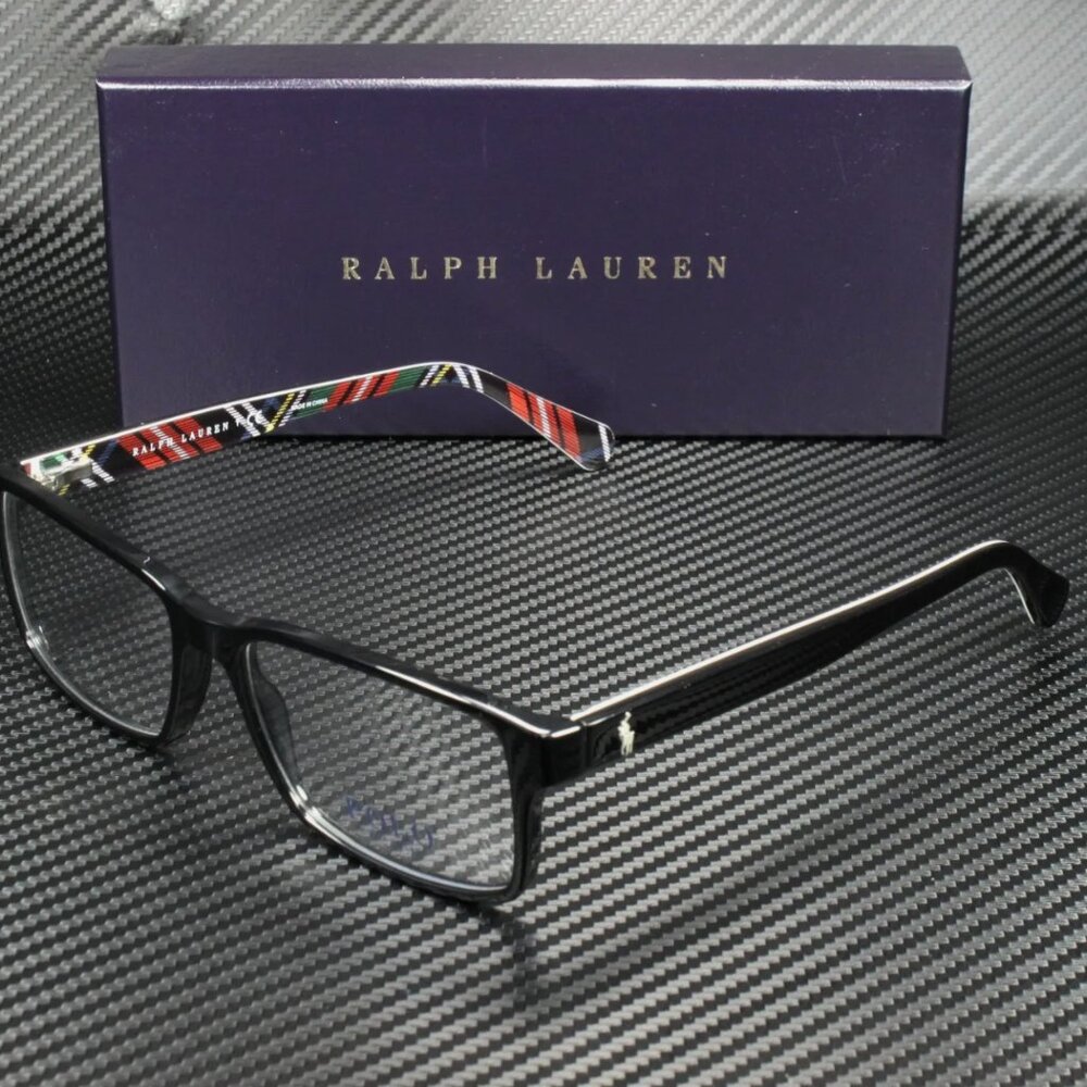 RALPH LAUREN POLO BLACK 56MM MEN'S EYEGLASSES